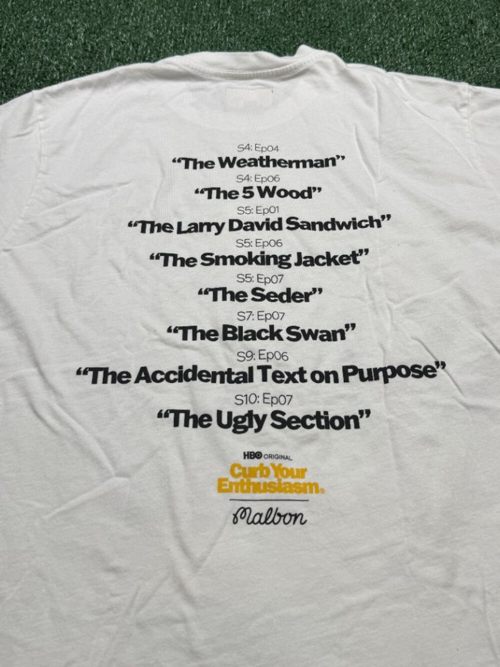 Malbon Golf x Curb Your Enthusiasm T Shirt Mens Size S White Short Sleeve Tee - Picture 9 of 9